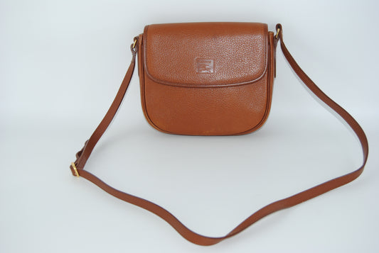 Burberry Shoulder Bag Crossbody Logo Leather Brown Women's