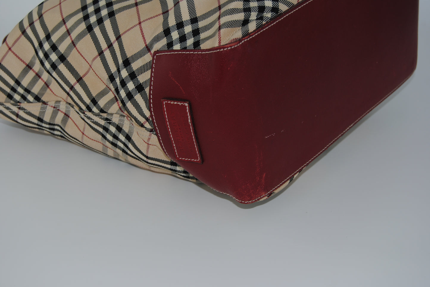 Burberry  Nova Check Canvas handle Red Tote Bag