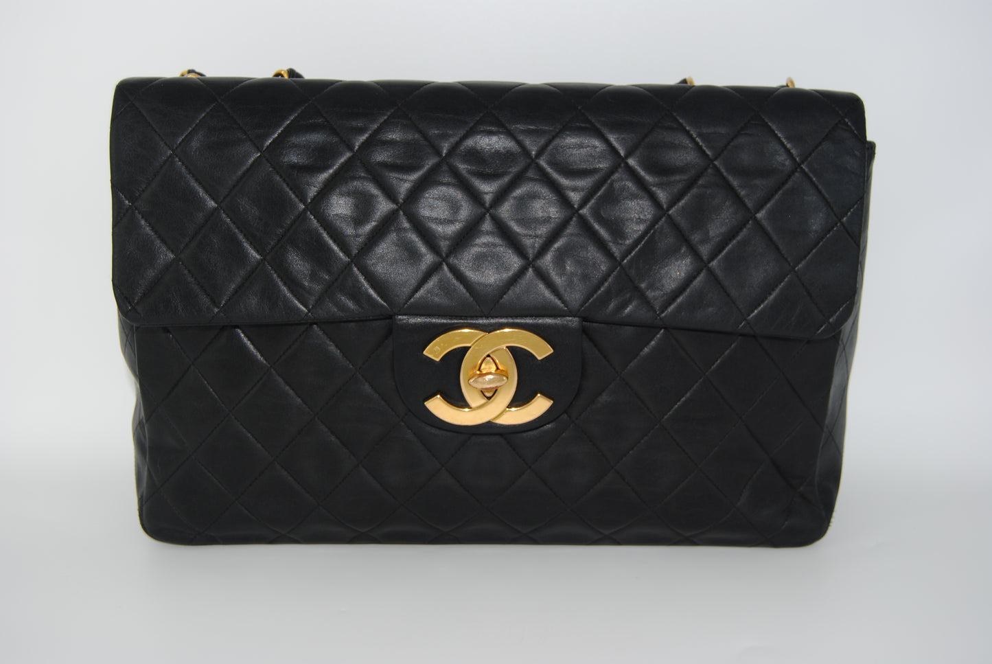 Chanel Maxi Flap in Black Matelassé Leather