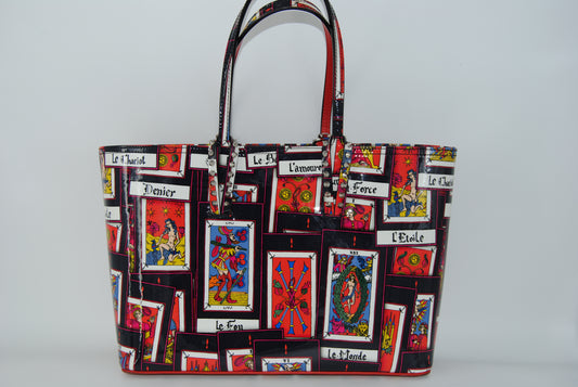 Christian Louboutin Patent Calfskin Tarot Cabata Tote Multicolor