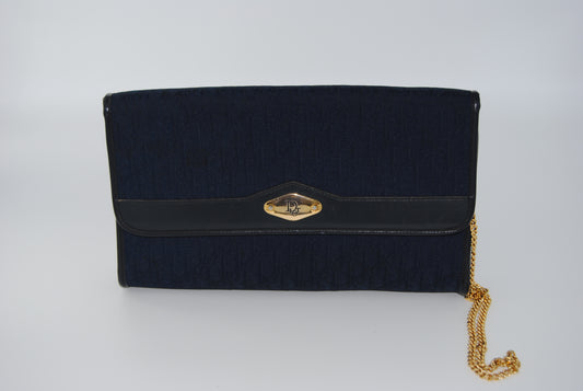 Dior Christian Dior Vintage  Trotter Canvas Navy Gold