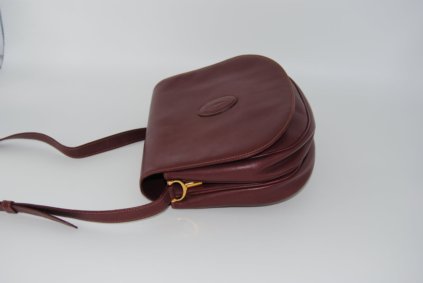 Cartier Must Leather Bordeaux Shoulder Bag