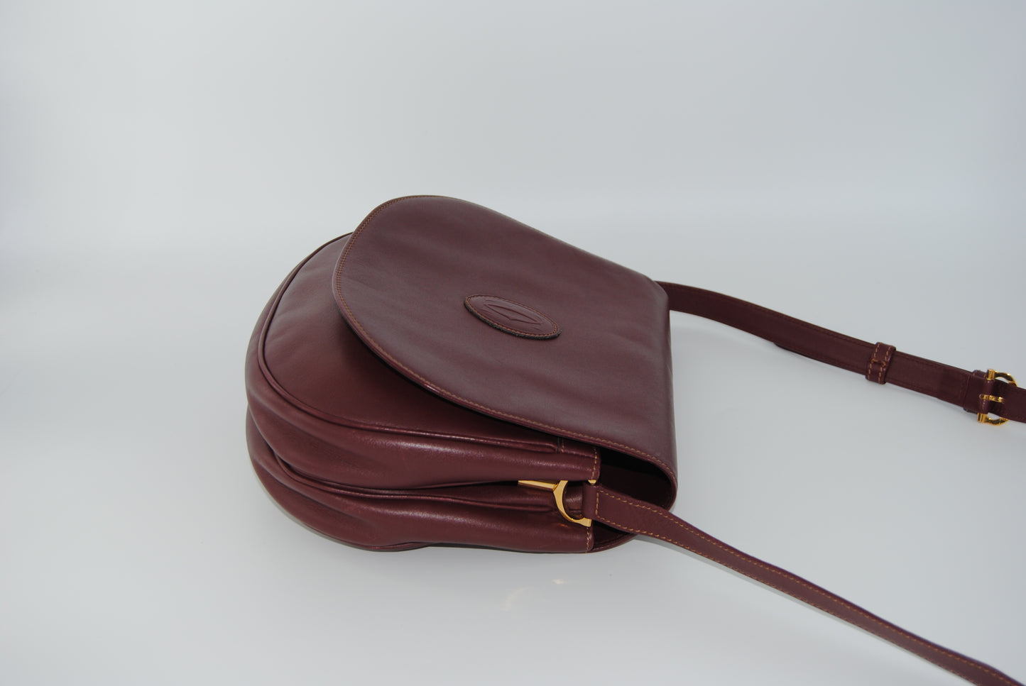 Cartier Must Leather Bordeaux Shoulder Bag