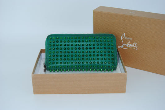 Christian Louboutin Green Pannatone Spike wallet