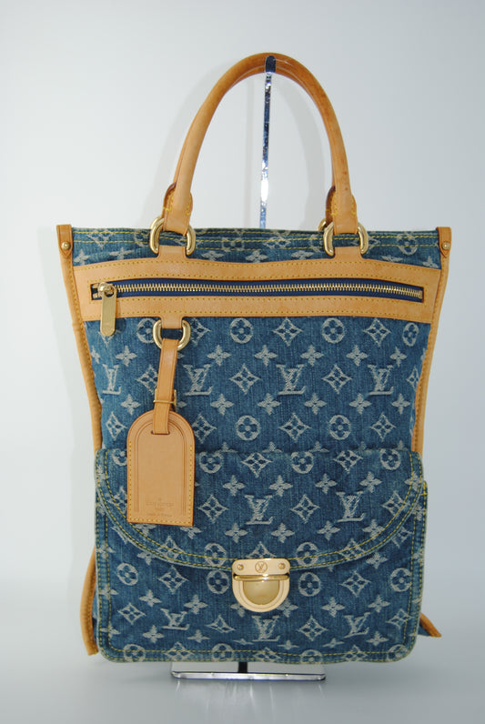 Louis Vuitton Monogram Denim Sac Plat Blue