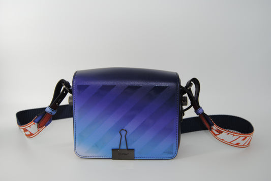 Off White Blue Binder Clip Crossbody