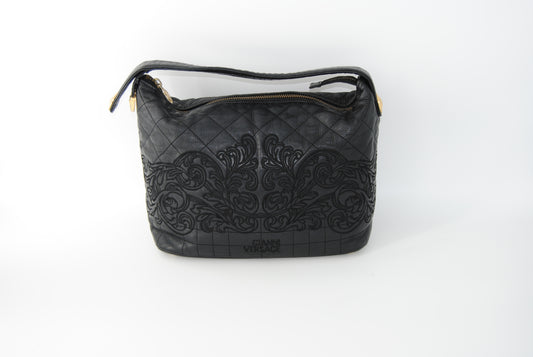 Versace Gianni Versace Black Leather Shoulder Bag