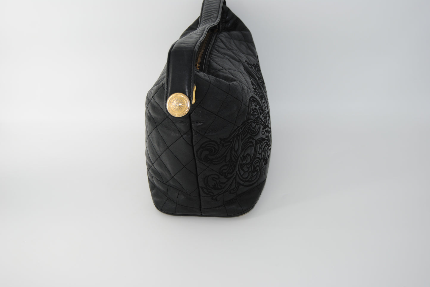 Versace Gianni Versace Black Leather Shoulder Bag