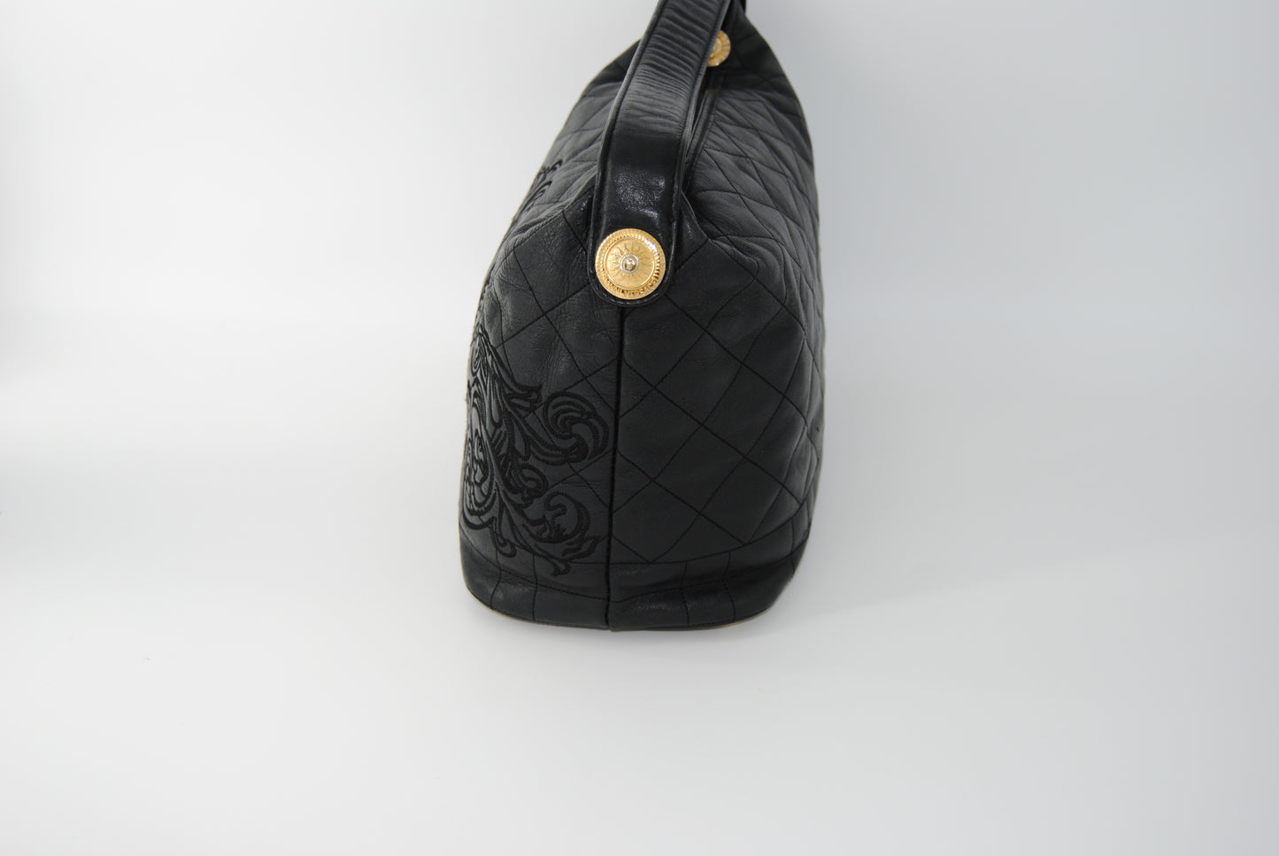 Versace Gianni Versace Black Leather Shoulder Bag